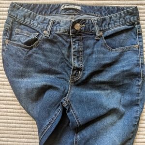 Free People Skinny Mid-rise Jeans With Ankle Zipper Detail